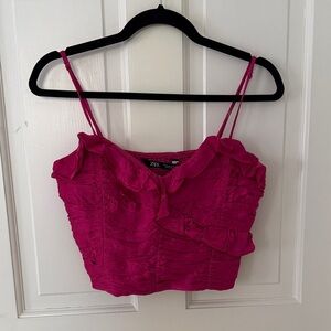 Zara Fuchsia Ruffled Camisole